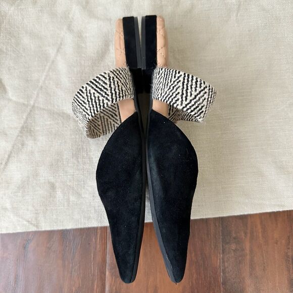 BIRDIES The Swan Black Cuff Suede Pointed Toe Mules Slip-On - Picture 5 of 9